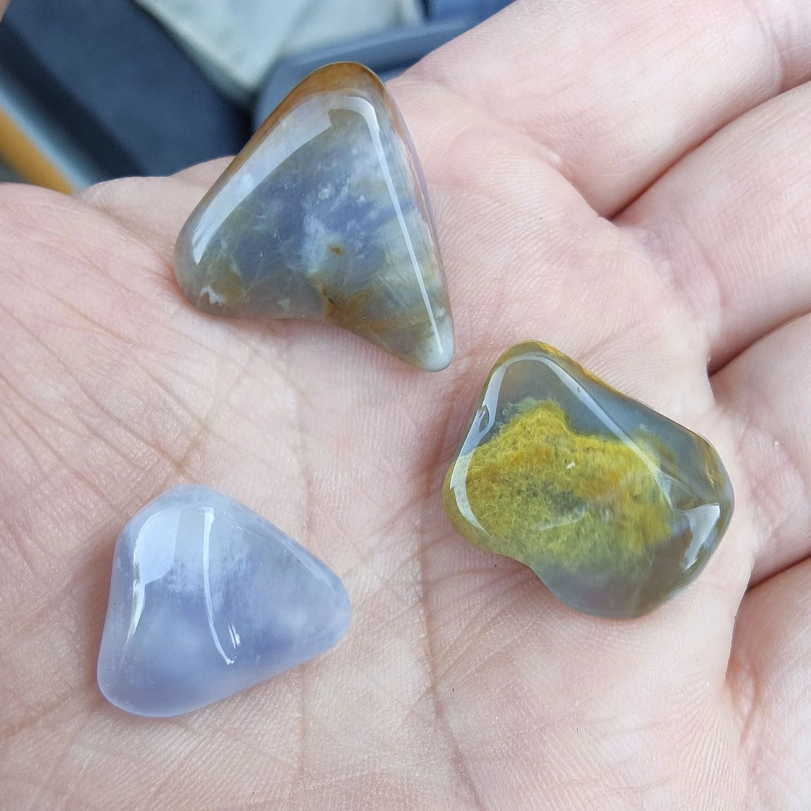 A set of 3 chalcedony on gangue – photo 7